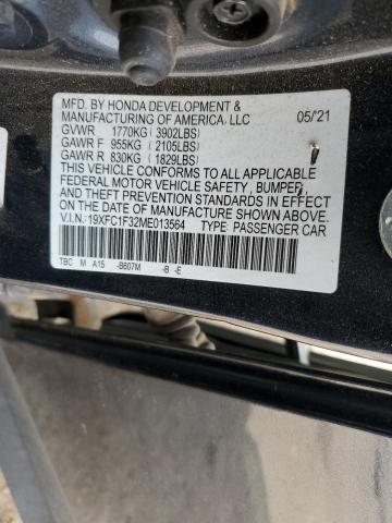 2021 HONDA CIVIC EX - 19XFC1F32ME013564