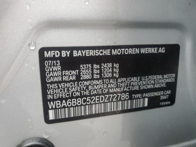 2014 BMW 640 XI GRA - WBA6B8C52EDZ72786