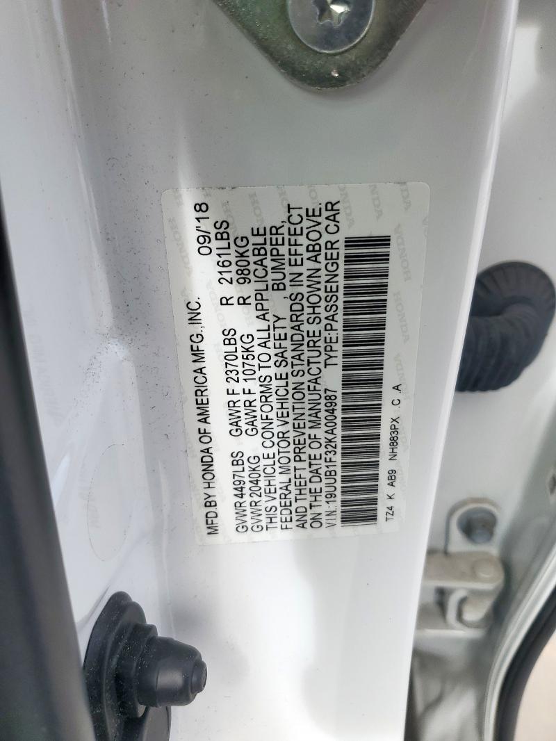 2019 ACURA TLX - 19UUB1F32KA004987