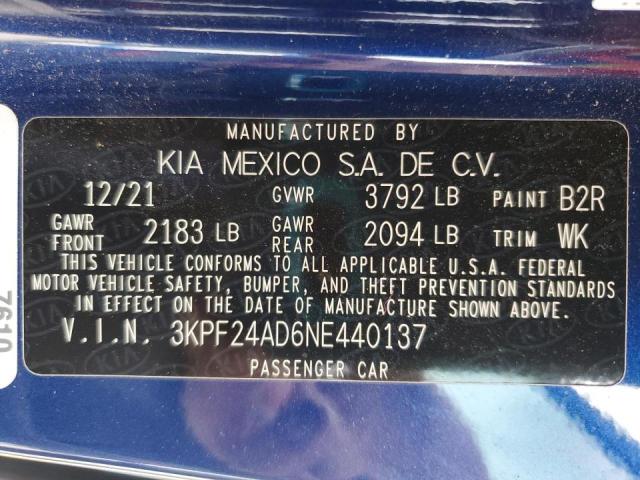 2022 KIA FORTE FE - 3KPF24AD6NE440137