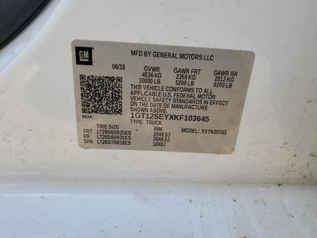 2019 GMC SIERRA K25 1GT12SEYXKF103645