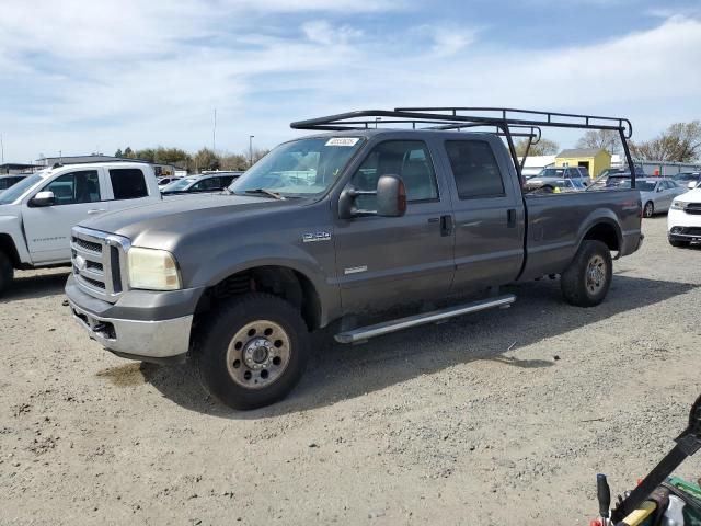 FORD F250 SUPER 2005 gray crew pic diesel 1FTSW21P55EC86436 photo #1