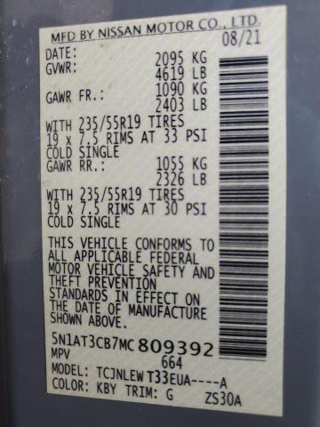 2021 NISSAN ROGUE SL 5N1AT3CB7MC809392