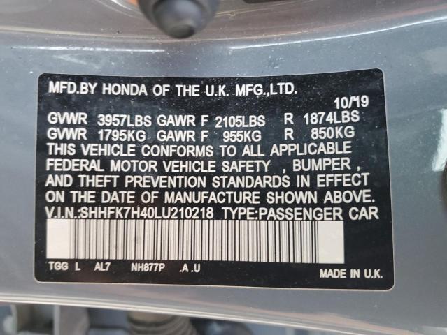 2020 HONDA CIVIC SPOR - SHHFK7H40LU210218