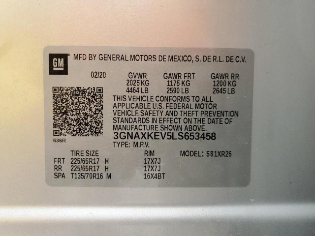 2020 CHEVROLET EQUINOX LT - 3GNAXKEV5LS653458