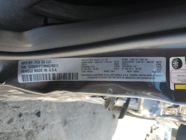 2021 RAM 1500 BIG H - 1C6SRFFT7MN576011