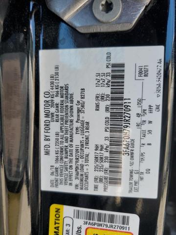 2018 FORD FUSION SE - 3FA6P0H79JR270911