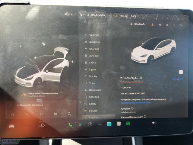2019 TESLA MODEL 3 - 5YJ3E1EB1KF433510