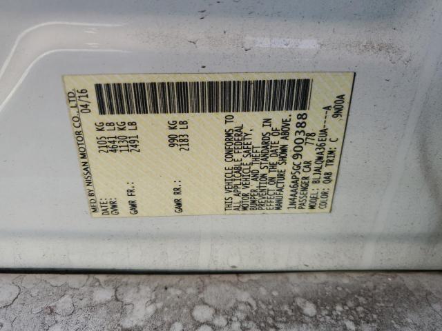 2016 NISSAN MAXIMA 3.5 - 1N4AA6AP5GC900388