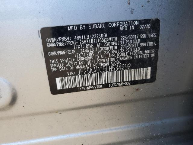 2020 SUBARU FORESTER JF2SKADC5LH534292