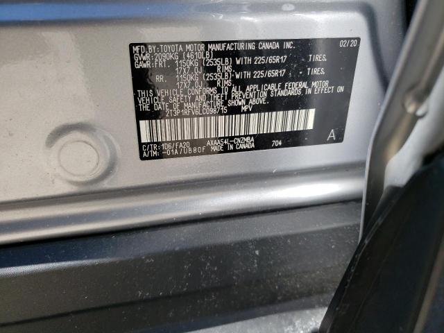2020 TOYOTA RAV4 XLE - 2T3P1RFV6LC098715