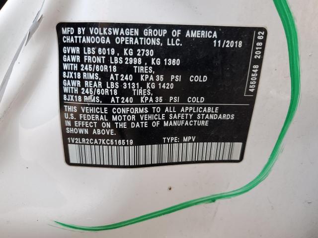2019 VOLKSWAGEN ATLAS SE - 1V2LR2CA7KC516519