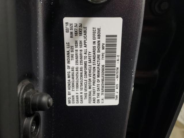 2018 HONDA CR-V TOURI - 7FARW2H90JE026836