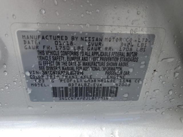 2018 NISSAN VERSA S - 3N1CN7AP2JL857916