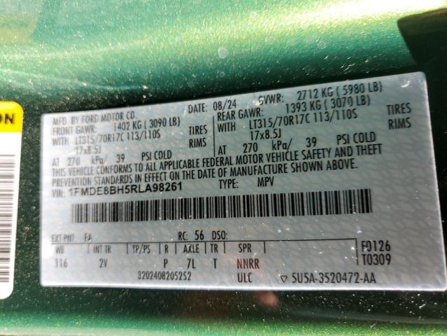 2024 FORD BRONCO OUT 1FMDE8BH5RLA98261