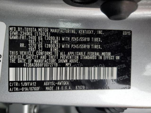 2015 TOYOTA VENZA LE - 4T3BA3BB8FU072719