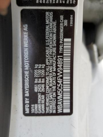 2015 BMW X1 XDRIVE3 WBAVM5C54FVV94891