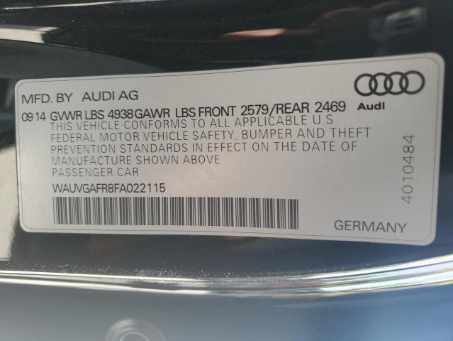 2015 AUDI S5 PRESTIG WAUVGAFR8FA022115