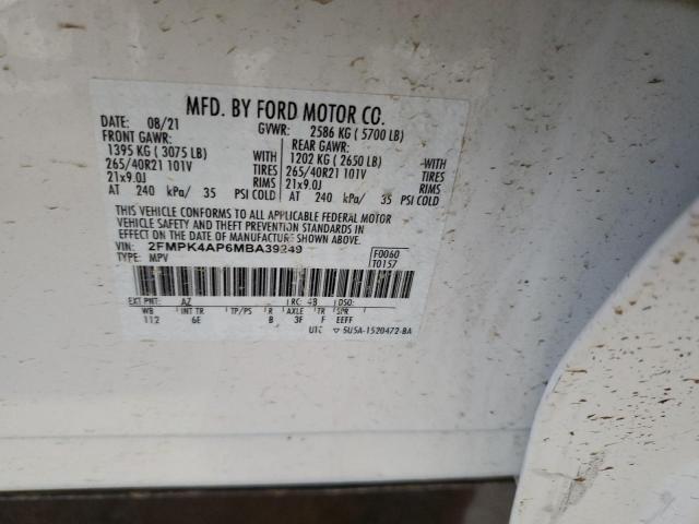 2021 FORD EDGE ST - 2FMPK4AP6MBA39249