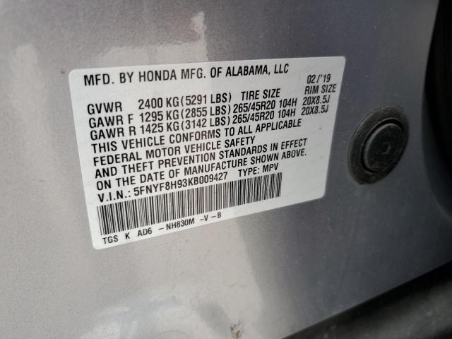2019 HONDA PASSPORT T - 5FNYF8H93KB009427