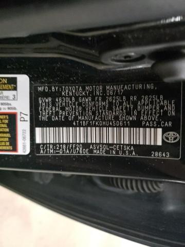 2017 TOYOTA CAMRY LE - 4T1BF1FK0HU450611