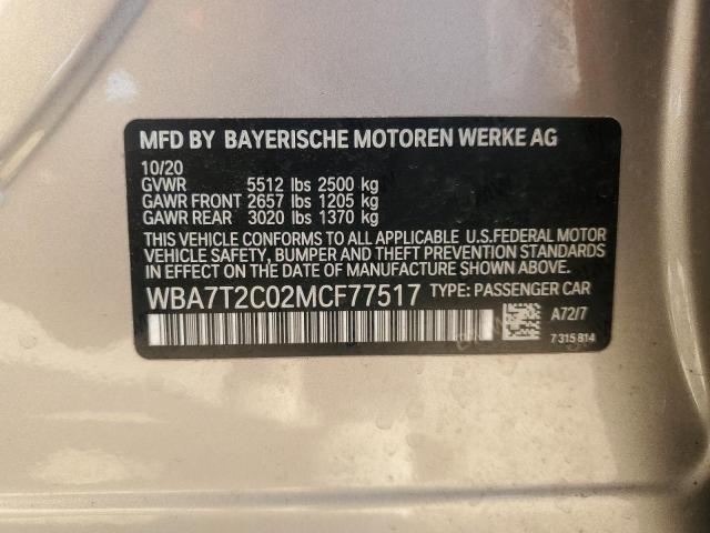 2021 BMW 740 I - WBA7T2C02MCF77517