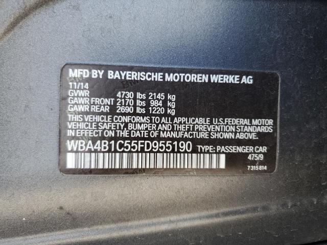 2015 BMW 435 I GRAN WBA4B1C55FD955190