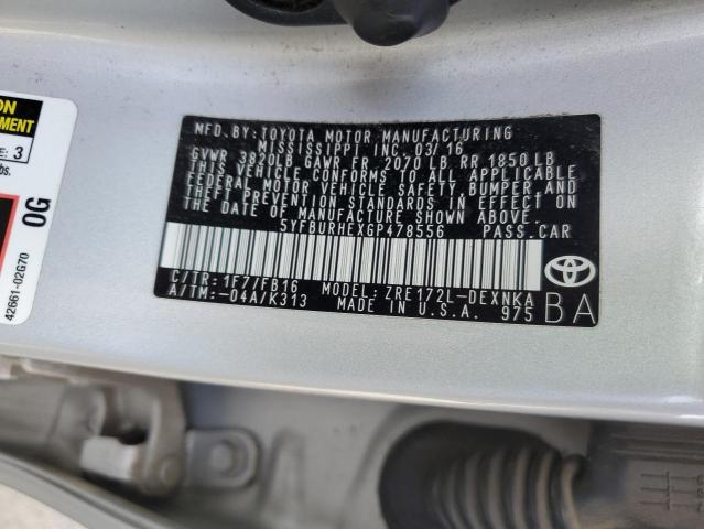 2016 TOYOTA COROLLA L - 5YFBURHEXGP478556