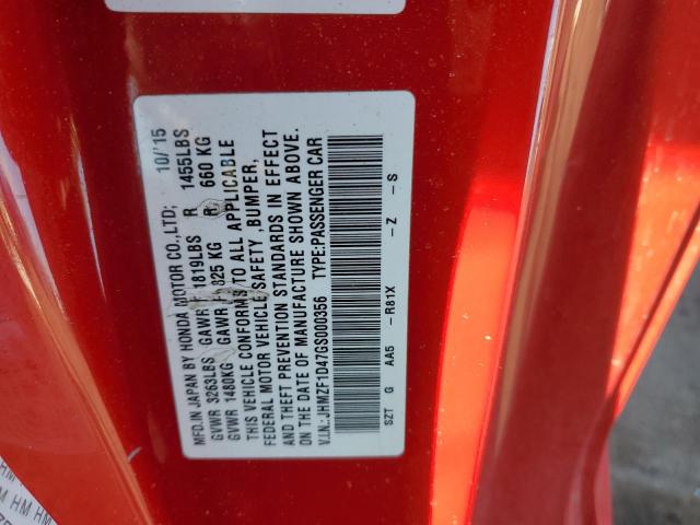 2016 HONDA CR-Z JHMZF1D47GS000356
