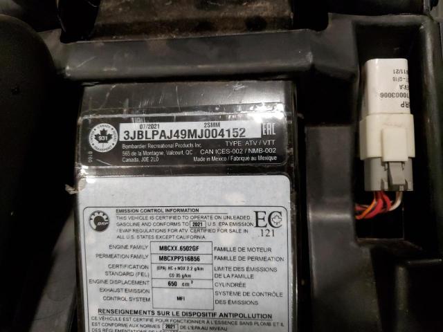 2021 CAN-AM OUTLANDER - 3JBLPAJ49MJ004152