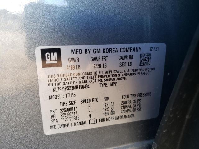 2021 CHEVROLET TRAILBLAZE - KL79MPS23MB156494