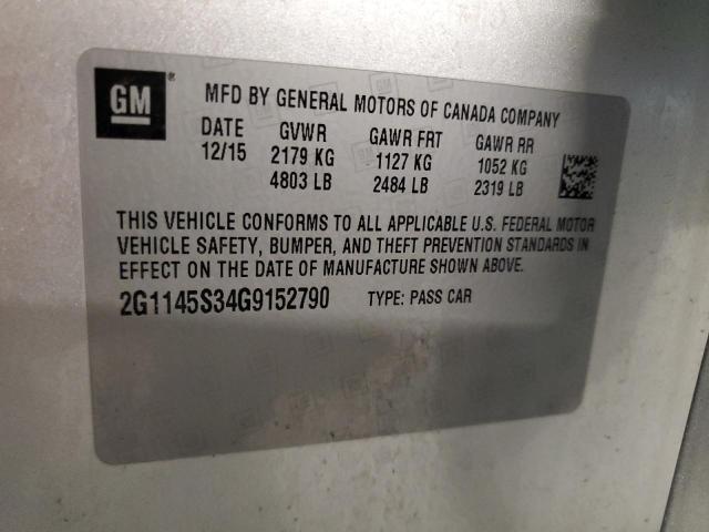 2016 CHEVROLET IMPALA LTZ - 2G1145S34G9152790