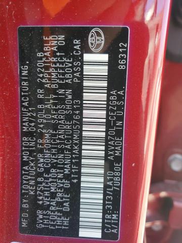 2021 TOYOTA CAMRY XLE - 4T1F11AKXMU576413