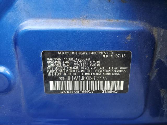 2017 SUBARU WRX LIMITE JF1VA1J6XH9815475