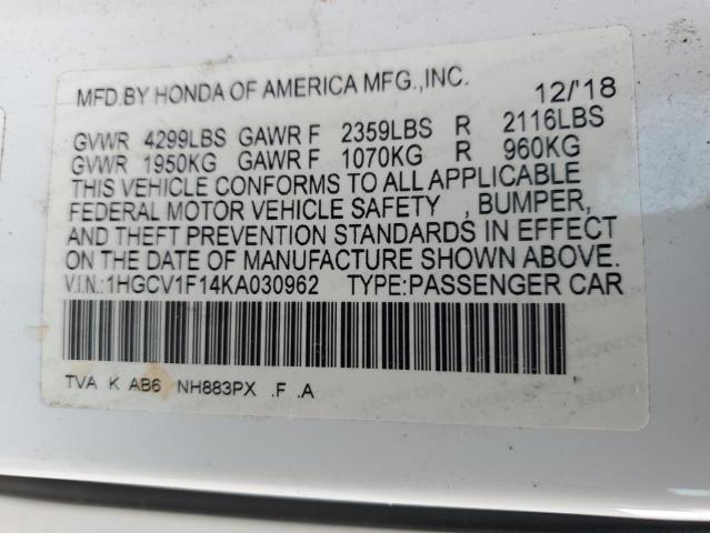 2019 HONDA ACCORD LX - 1HGCV1F14KA030962