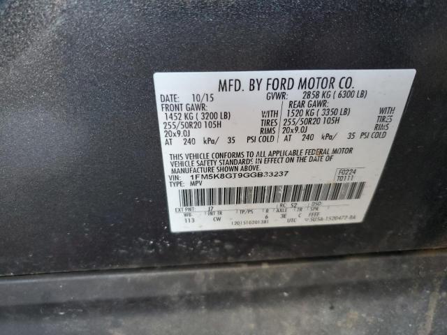 2016 FORD EXPLORER S - 1FM5K8GT9GGB33237