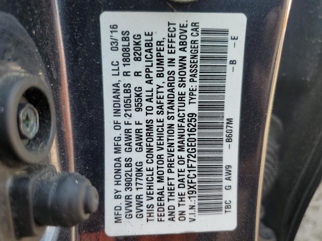 2016 HONDA CIVIC EXL - 19XFC1F72GE016259