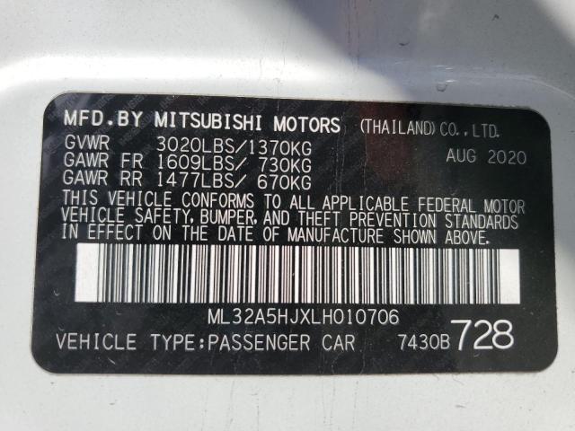 2020 MITSUBISHI MIRAGE LE ML32A5HJXLH010706