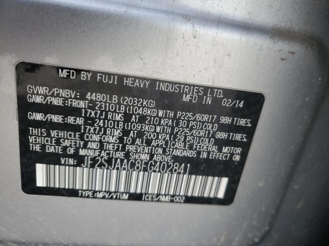 2015 SUBARU FORESTER JF2SJAAC8FG402841
