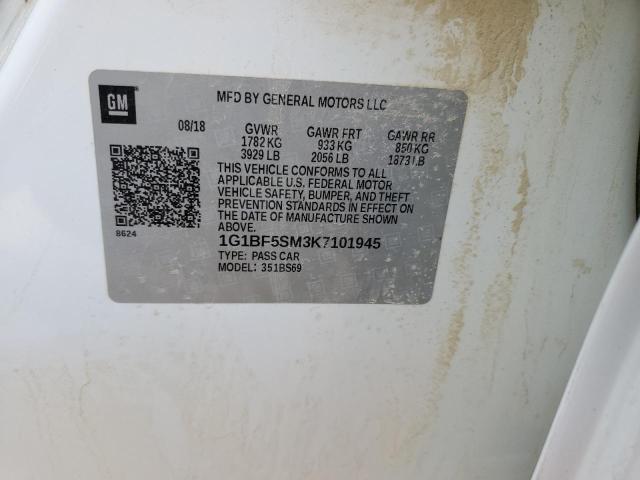 2019 CHEVROLET CRUZE PREM - 1G1BF5SM3K7101945
