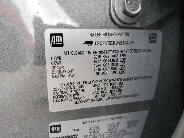 2022 CHEVROLET SILVERADO - 1GCPYBEK9NZ134067