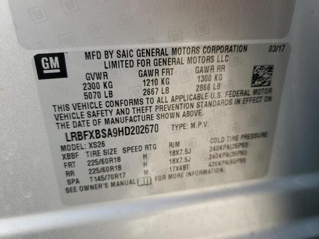 2017 BUICK ENVISION E - LRBFXBSA9HD202670