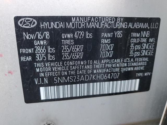 2019 HYUNDAI SANTA FE S - 5NMS23AD7KH064707