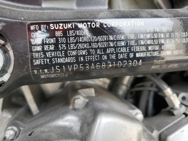 2008 SUZUKI SV650 JS1VP53A682102304