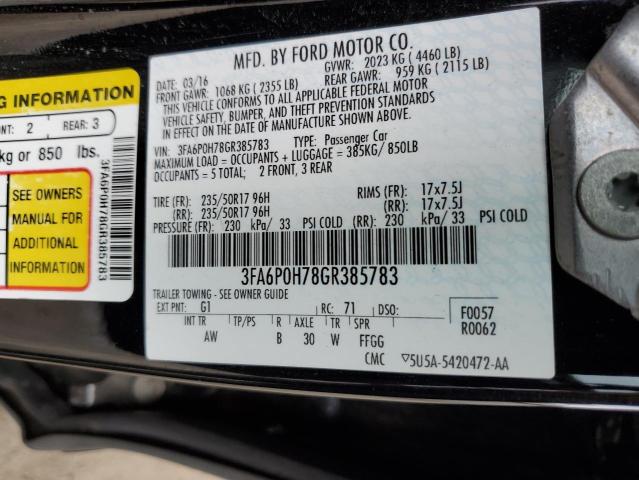 2016 FORD FUSION SE - 3FA6P0H78GR385783