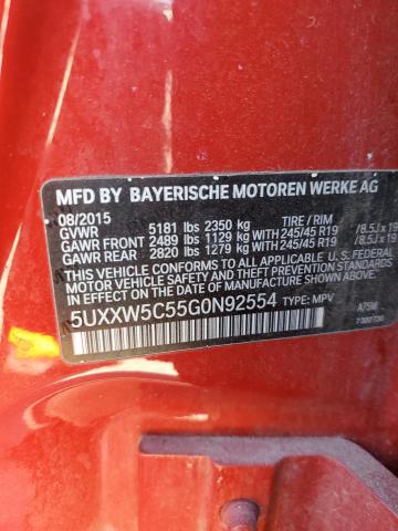 2016 BMW X4 XDRIVE3 - 5UXXW5C55G0N92554