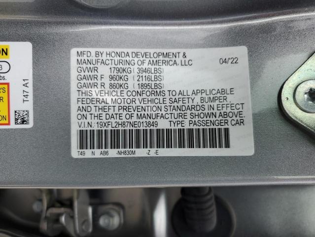 2022 HONDA CIVIC SPOR 19XFL2H87NE013849