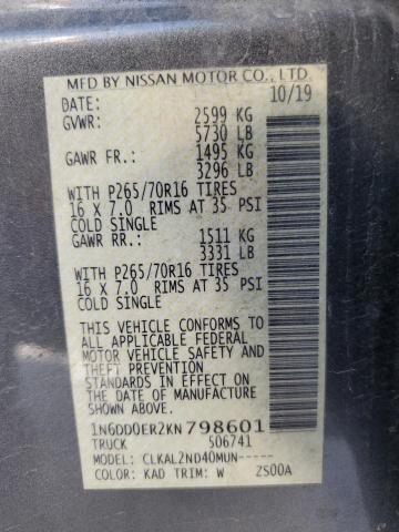 2019 NISSAN FRONTIER S - 1N6DD0ER2KN798601