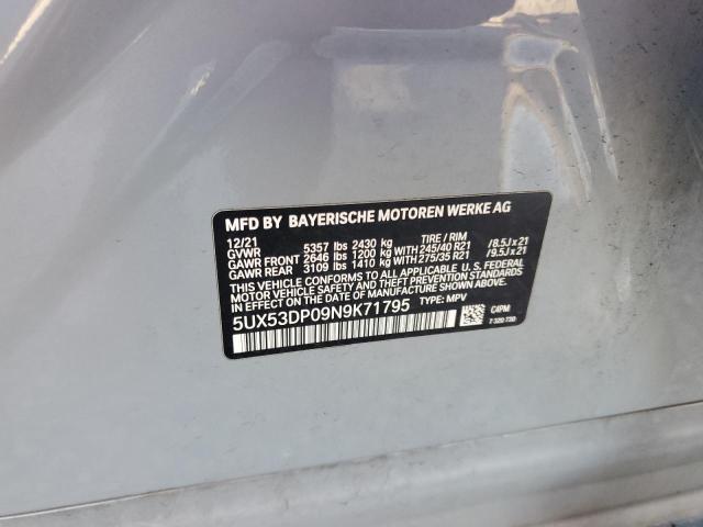 2022 BMW X3 XDRIVE3 - 5UX53DP09N9K71795