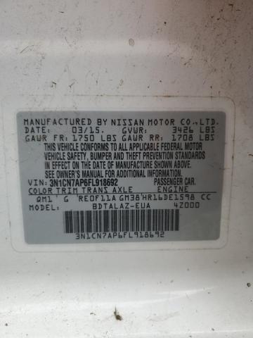 2015 NISSAN VERSA S - 3N1CN7AP6FL918692